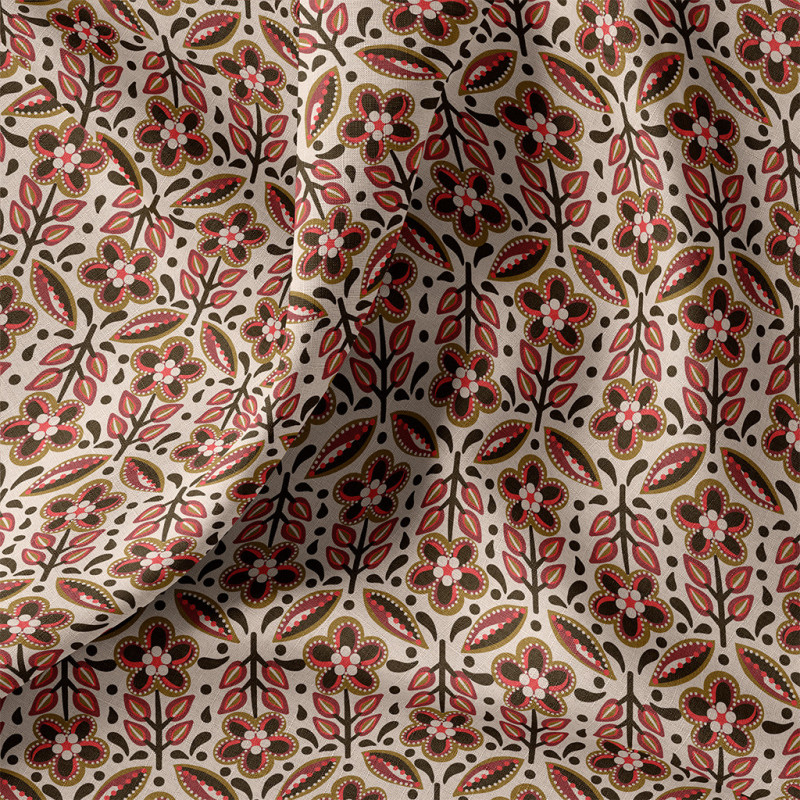 Printed Cotton JAKLYNN Ecru / Havana